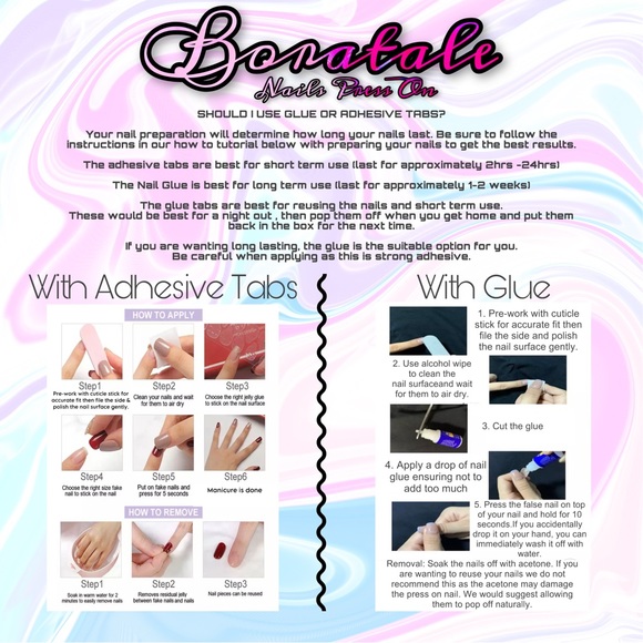 Absolute Handmade Reusable Press On Nails | Bridal Nails | Gemstones | White - Picture 8 of 9